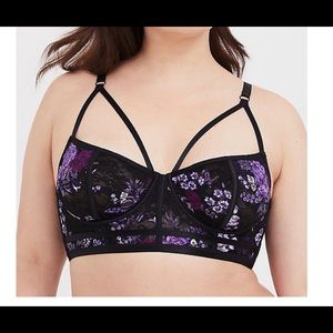 Torrid plus size lace floral strappy bralette